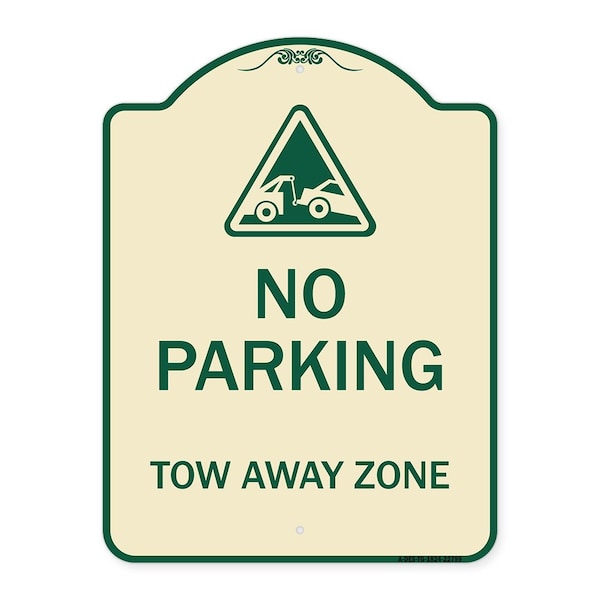 Signmission Tow Away Zone with Graphic Heavy-Gauge Aluminum Architectural Sign, 24" x 18", TG-1824-22799 A-DES-TG-1824-22799 - main